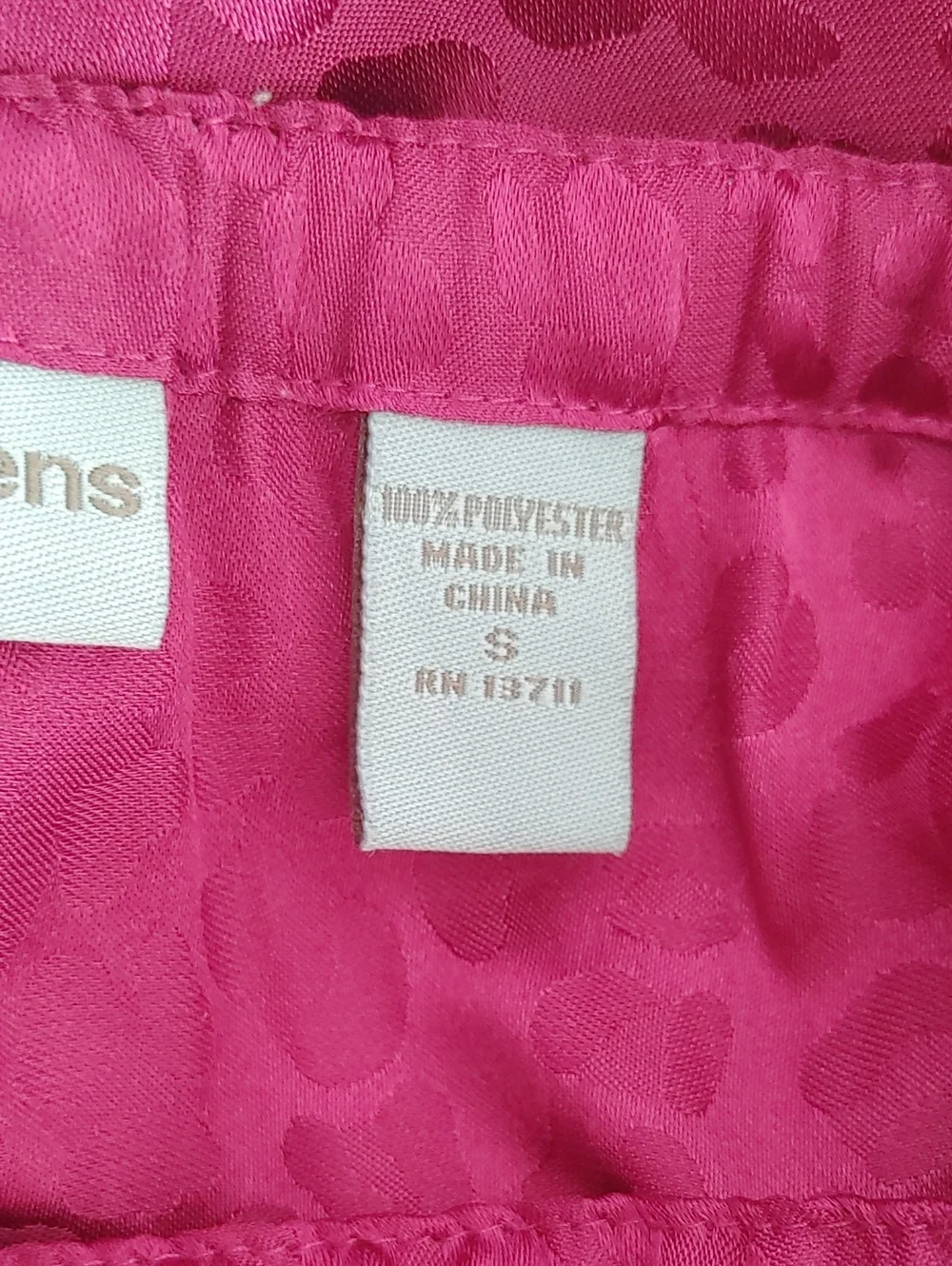Valerie Stevens Intimates Vintage 2 Piece Fuchsia Satin Pajama Set Size S